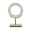 CosmoLiving by Cosmopolitan 14&#x22; White Geometric Marble Sculpture